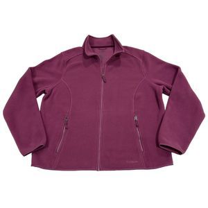 L.L. Bean Womens Purple Violet 264935 Long Sleeve Pockets Full Zip Jacket Sz XL